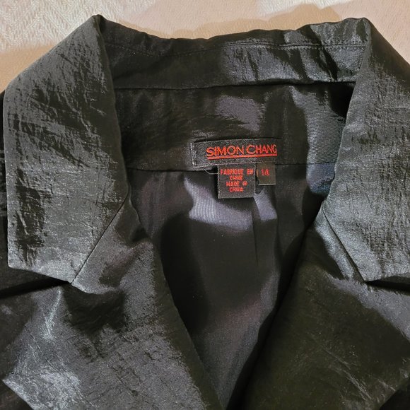 Simon Chang Vintage 90s Tuxedo-Style Jacket, Convertible, Black - Picture 7 of 9